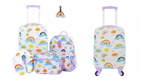 Travelers Club Kid's Hard Side Carry-On Spinner 5 Piece Luggage Set